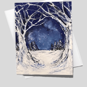 "A Winters Eve" - Blank Greetings Card with Envelope