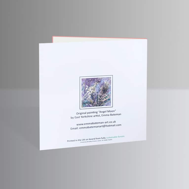 Angel Moon Peacock - Blank greetings card, with envelope