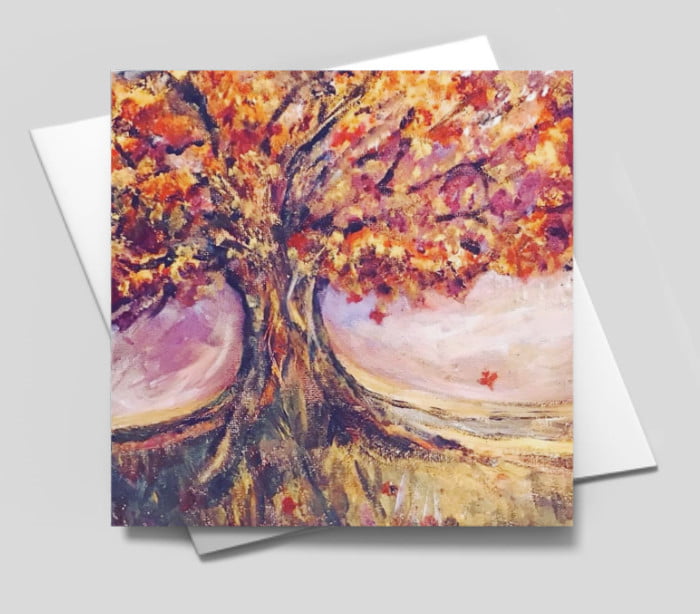 Autumn Glow - Blank greetings card with envelope