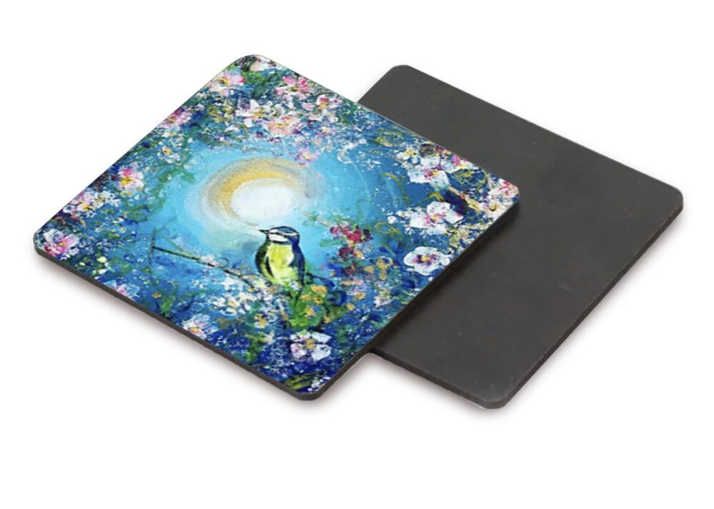 Bluetit in Cherry Blossom coaster