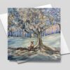 Fox in the Moonlight - Blank greetings card with envelope