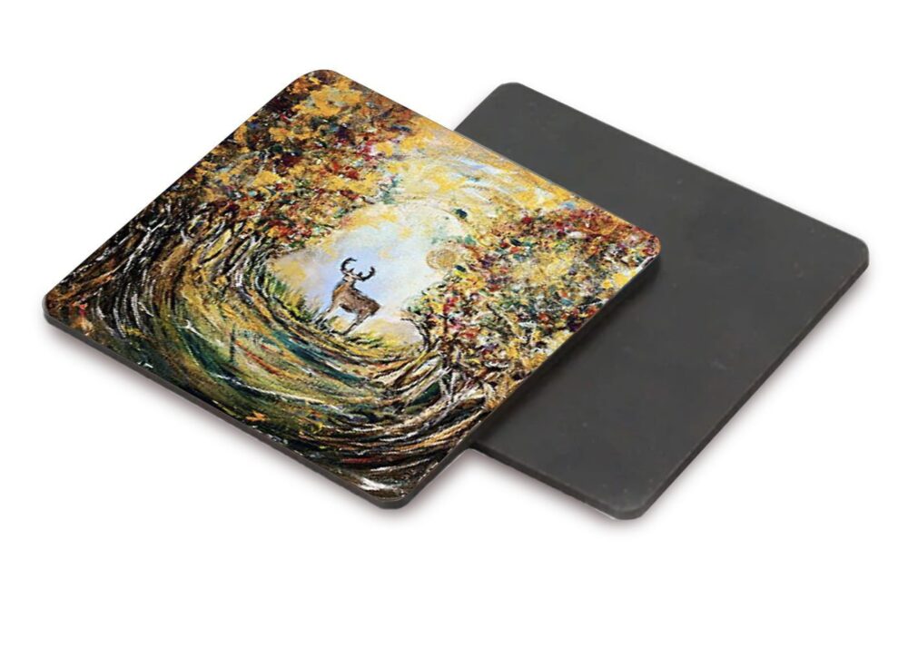 Front:back mock up Guardian of the Forest coaster