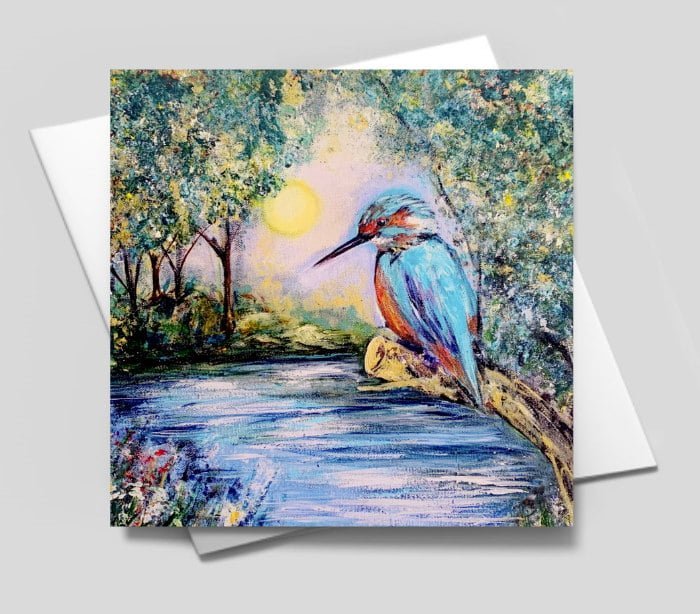 Kingfisher Prince - Blank Greeting Card with envelope