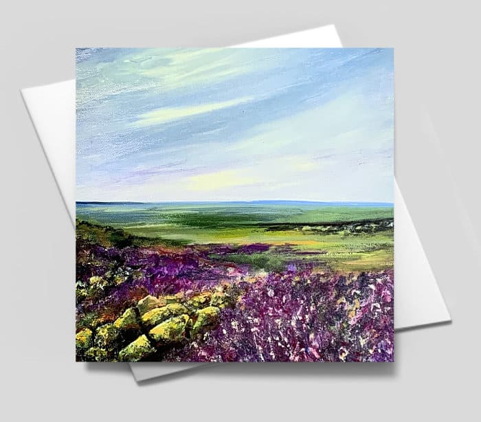 Lucky Heather – Blank greetings card with envelope