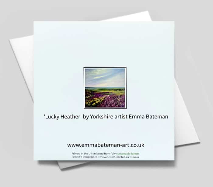 Lucky Heather – Blank greetings card with envelope