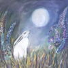 Moongazing Hare - Blank Greeting Card, with envelope