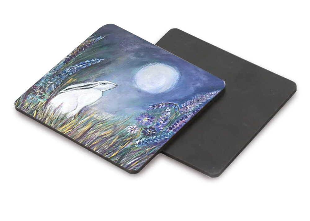 Front:back mock up Moongazing Hare coaster