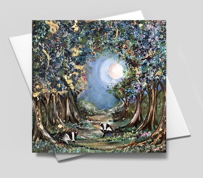 Moonlight Adventure - Blank greetings card with envelope