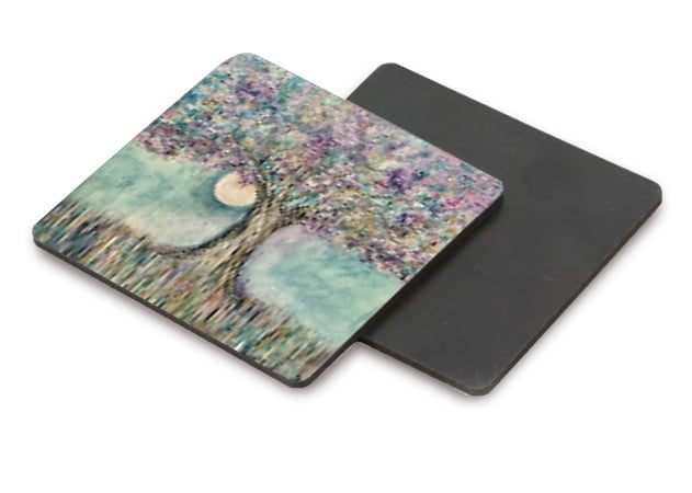 Front:back mock up Rainbow Tree coaster