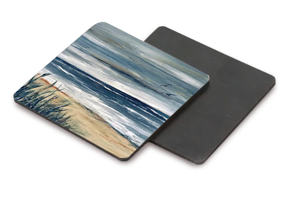 Front:back mock up Sea Grass, Barmston Beach coaster