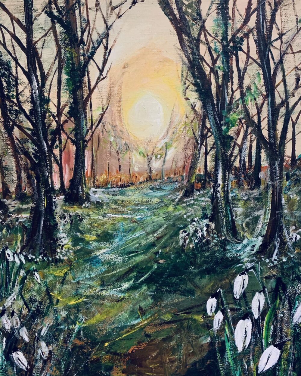 Blank Greetings Card, with envelope - "Snowdrop Walk"