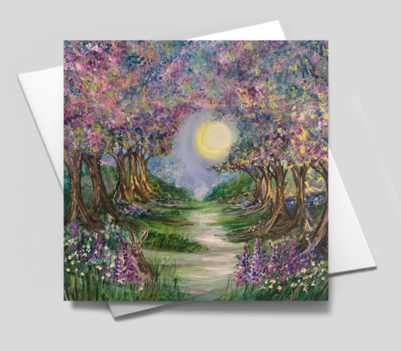 Summer Hare – Blank greetings card with envelope