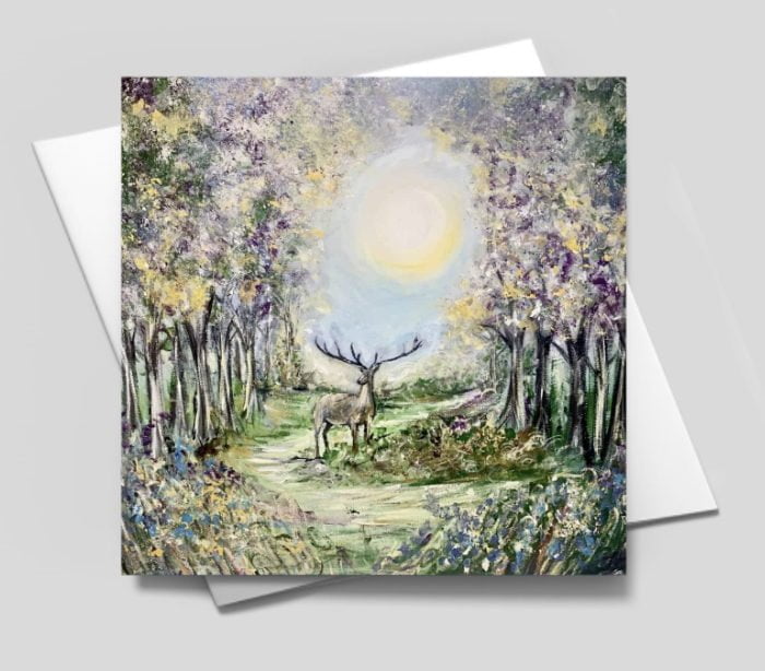 Summer Stag – Blank greetings card with envelope
