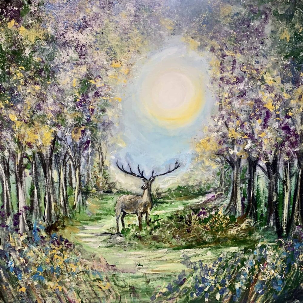 Summer Stag – Blank greetings card with envelope