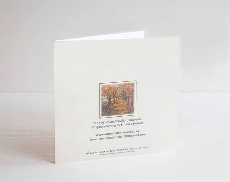 "The Ashes, with Pavilion, Howden" - Blank greetings card with envelope