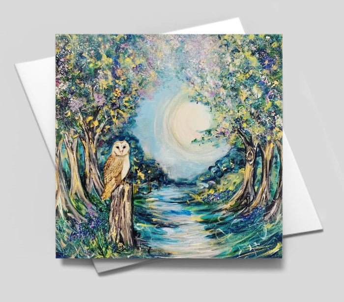 The Night Watcher – Blank greetings card with envelope