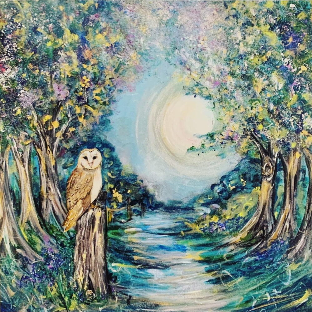 The Night Watcher – Blank greetings card with envelope