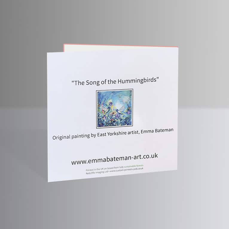 The Song of the Hummingbirds – Blank greetings card with envelope