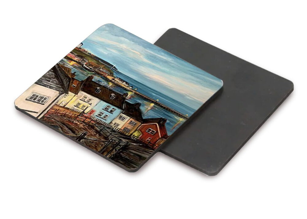 Front:back mock up Whitby Steps at Dusk coaster