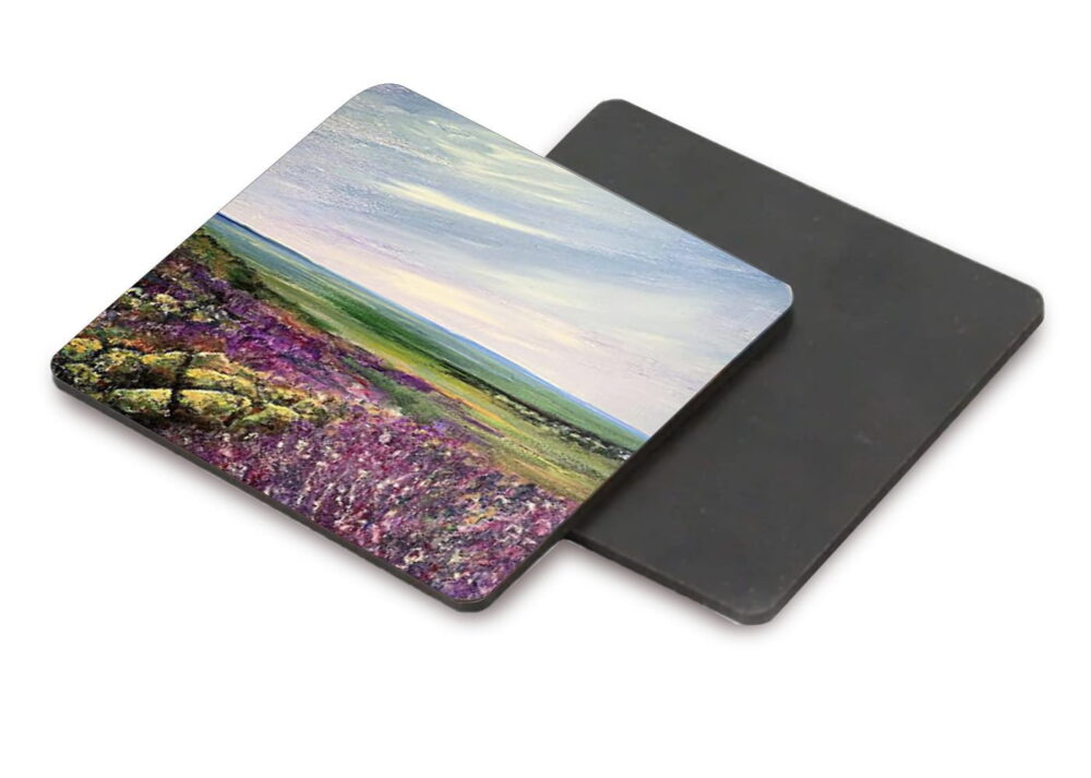 Front:back mock up Yorkshire Moors Lucky Heather coaster