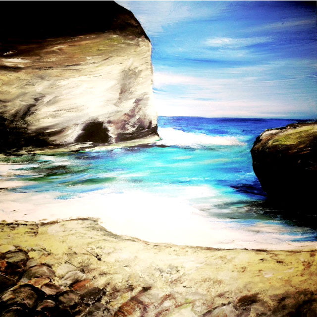 “Sea Caves, Flamborough”- Blank greetings card, with envelope